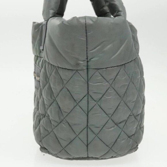CHANEL Cococoon Shoulder Bag Nylon Gray Silver CC - Picture 5 of 15